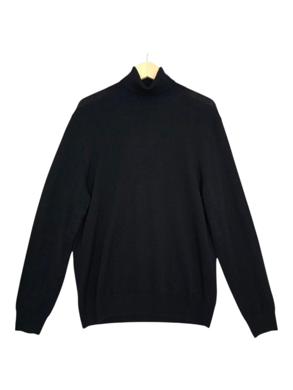 NWOT Hudson's Bay Women Black 100% Merino Wool Knit Turtleneck Sweater L